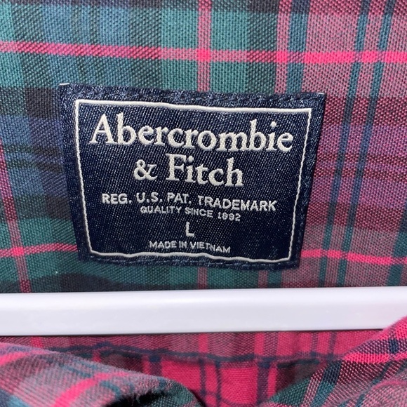 Abercrombie & Fitch Shirt Mens Large Red Plaid shirt VTG​​​​ - Picture 10 of 10
